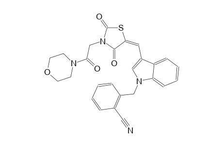 2-{[3-((E)-{3-[2-(4-morpholinyl)-2-oxoethyl]-2,4-dioxo-1,3-thiazolidin-5-ylidene}methyl)-1H-indol-1-yl]methyl}benzonitrile