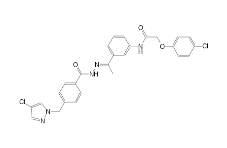 2-(4-chlorophenoxy)-N-[3-((1E)-N-{4-[(4-chloro-1H-pyrazol-1-yl)methyl]benzoyl}ethanehydrazonoyl)phenyl]acetamide