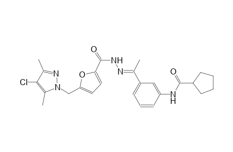 N-[3-((1E)-N-{5-[(4-chloro-3,5-dimethyl-1H-pyrazol-1-yl)methyl]-2-furoyl}ethanehydrazonoyl)phenyl]cyclopentanecarboxamide