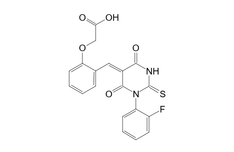 2-[2-[(Z)-[1-(2-fluorophenyl)-4,6-bis(oxidanylidene)-2-sulfanylidene-1,3-diazinan-5-ylidene]methyl]phenoxy]ethanoic acid