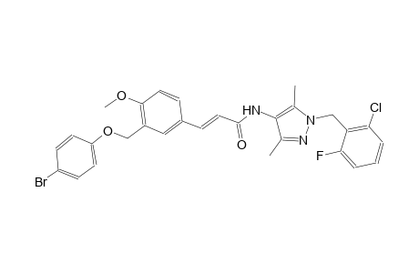 (2E)-3-{3-[(4-bromophenoxy)methyl]-4-methoxyphenyl}-N-[1-(2-chloro-6-fluorobenzyl)-3,5-dimethyl-1H-pyrazol-4-yl]-2-propenamide