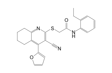 acetamide, 2-[[3-cyano-4-(2-furanyl)-5,6,7,8-tetrahydro-2-quinolinyl]thio]-N-(2-ethylphenyl)-