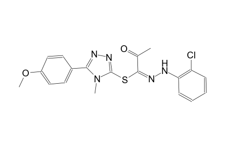 5-(4-methoxyphenyl)-4-methyl-4H-1,2,4-triazol-3-yl (1E)-N-(2-chlorophenyl)-2-oxopropanehydrazonothioate