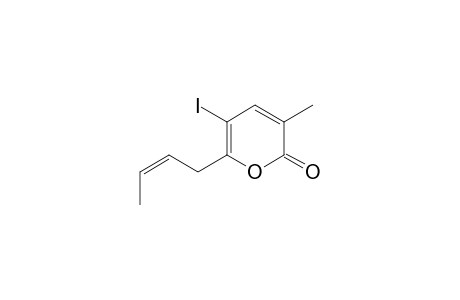 6-[(Z)-2'-Butenyl]-5-iodo-2(2H)-pyranone