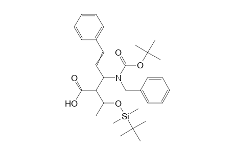 (e)-(2r,3s)-2-((1's)-1'-tert-butyldimethylsiloxyethyl)-3-(n-benzyl-tert-butyloxycarbonylamino)-5-phenyl-4-pentenoic acid