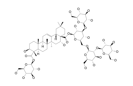 DIANVERSICOSIDE_E;23-O-BETA-D-GLUCOPYRANOSYL-3-BETA,16-ALPHA-DIHYDROXYOLEAN-12-EN-23-ALPHA,28-BETA-DIOIC_ACID_28-O-[BETA-D-GLUCOPYRANOSYL-(1->3)]