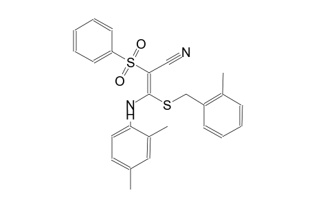 2-propenenitrile, 3-[(2,4-dimethylphenyl)amino]-3-[[(2-methylphenyl)methyl]thio]-2-(phenylsulfonyl)-, (2E)-