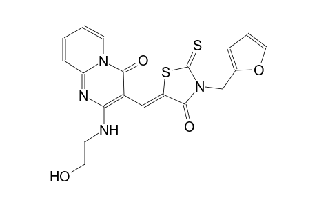 3-{(Z)-[3-(2-furylmethyl)-4-oxo-2-thioxo-1,3-thiazolidin-5-ylidene]methyl}-2-[(2-hydroxyethyl)amino]-4H-pyrido[1,2-a]pyrimidin-4-one