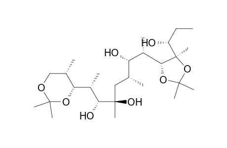 D-arabino-D-gluco-L-ido-Pentadecitol, 2,4,7,8,10,14,15-heptadeoxy-2,4,8,10-tetramethyl-6,12-di-C-methyl-1,3:11,12-bis-O-(1-methylethylidene)-