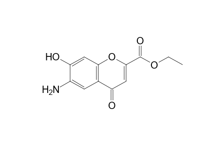 4H-1-Benzopyran-2-carboxylic acid, 6-amino-7-hydroxy-4-oxo-, ethyl ester
