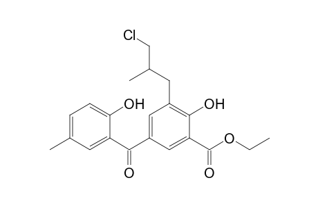 Ethyl 3-(3-chloro-2-methylpropyl)-2-hydroxy-5-(2-hydroxy-5-methylbenzoyl)benzoate