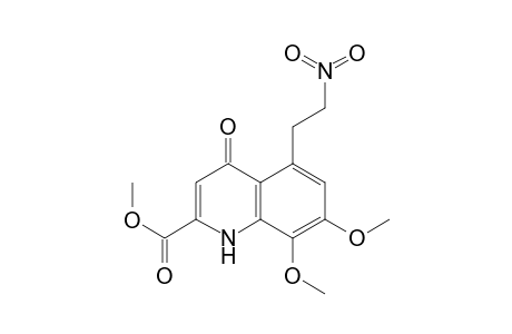 2-Quinolinecarboxylic acid, 1,4-dihydro-7,8-dimethoxy-5-(2-nitroethyl)-4-oxo-, methyl ester