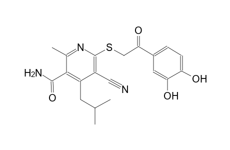 3-pyridinecarboxamide, 5-cyano-6-[[2-(3,4-dihydroxyphenyl)-2-oxoethyl]thio]-2-methyl-4-(2-methylpropyl)-