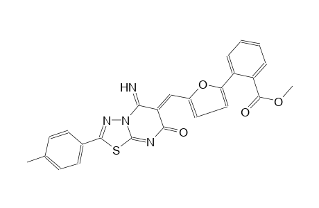 benzoic acid, 2-[5-[(Z)-(5-imino-2-(4-methylphenyl)-7-oxo-5H-[1,3,4]thiadiazolo[3,2-a]pyrimidin-6(7H)-ylidene)methyl]-2-furanyl]-, methyl ester