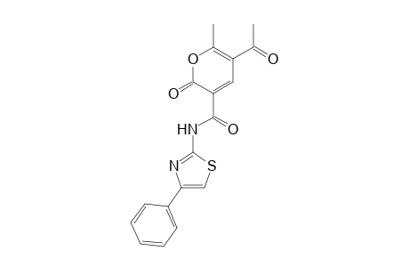 5-Acetyl-6-methyl-2-oxo-N-(4-phenylthiazol-2-yl)-2H-pyran-3-carboxamide