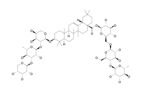 HUZHANGOSIDE-B;#3;3-O-BETA-D-RIBOPYRANOSYL-(1->3)-ALPHA-L-RHAMNOPYRANOSYL-(1->2)-ALPHA-L-ARABINOPYRANOSYL-OLEANOLIC-ACID-28-ALPHA-L-RHAMNOPYRANOSYL-(1->4)-BETA