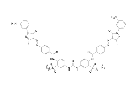 Benzenesulfonic acid, 3,3'-(carbonyldiimino)bis[6-[[4-[[1-(3-aminophenyl)4,5-dihydro-3-methyl-5-oxo-1H-pyrazol-4-yl]azo]benzoyl]amino]-, disodium salt