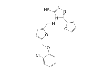 4-[((E)-{5-[(2-chlorophenoxy)methyl]-2-furyl}methylidene)amino]-5-(2-furyl)-4H-1,2,4-triazole-3-thiol