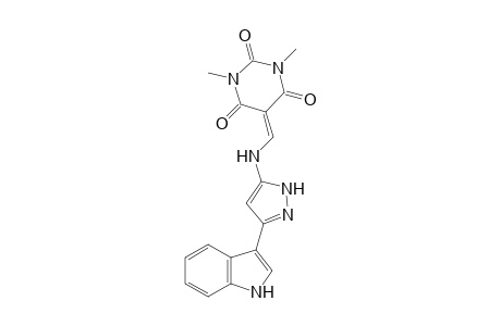 5-{[(3-(1H-Indol-3-yl)-1H-pyrazol-5-yl)-amino]-methylene}-1,3-dimethyl-pyrimidine-2,4,6 (1H,3H,5H)-trione