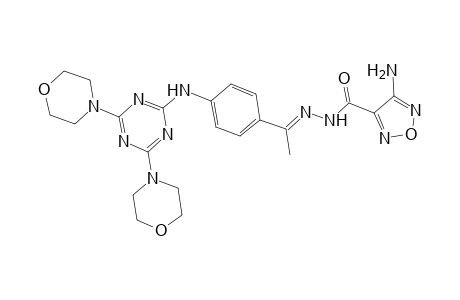 4-Amino-N-[(E)-1-[4-[(4,6-dimorpholin-4-yl-1,3,5-triazin-2-yl)amino]phenyl]ethylideneamino]-1,2,5-oxadiazole-3-carboxamide