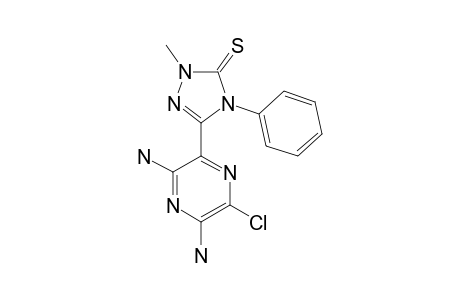 2-METHYL-4-PHENYL-5-(3',5'-DIAMINO-6'-CHLORO-2'-PYRAZINYL)-1,2,4-TRIAZOLE-3-THIONE