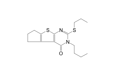 4H-cyclopenta[4,5]thieno[2,3-d]pyrimidin-4-one, 3-butyl-3,5,6,7-tetrahydro-2-(propylthio)-