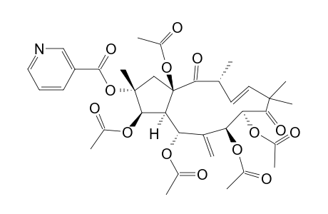 3,5,7,8,15-Pentaacetoxy-2-(nicotinoyloxy)-9,14-dioxo-Jatropha-6(17),11(E)-diene