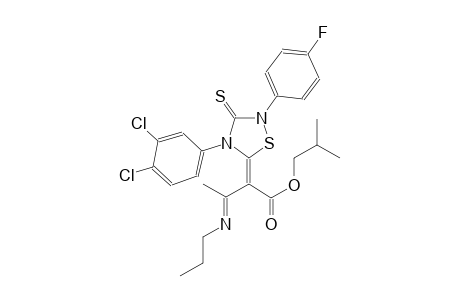 isobutyl (2Z,3E)-2-[4-(3,4-dichlorophenyl)-2-(4-fluorophenyl)-3-thioxo-1,2,4-thiadiazolidin-5-ylidene]-3-[(E)-propylimino]butanoate