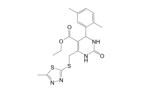 5-Pyrimidinecarboxylic acid, 4-(2,5-dimethylphenyl)-1,2,3,4-tetrahydro-6-[[(5-methyl-1,3,4-thiadiazol-2-yl)thio]methyl]-2-oxo-, ethyl ester