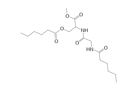 L-Serine, N-[N-(1-oxohexyl)glycyl]-, methyl ester, hexanoate (ester)