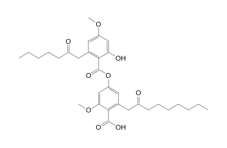 2-Methoxy-4-[4-methoxy-2-oxidanyl-6-(2-oxidanylideneheptyl)phenyl]carbonyloxy-6-(2-oxidanylidenenonyl)benzoic acid