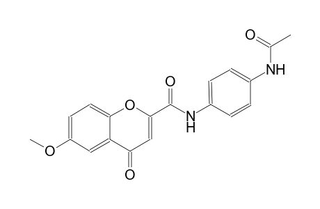 4H-1-benzopyran-2-carboxamide, N-[4-(acetylamino)phenyl]-6-methoxy-4-oxo-