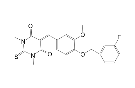 5-{4-[(3-fluorobenzyl)oxy]-3-methoxybenzylidene}-1,3-dimethyl-2-thioxodihydro-4,6(1H,5H)-pyrimidinedione