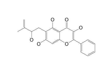 MACAKURZIN_A;5,7-DIHYDROXY-6-(2-HYDROXY-3-METHYL-3-BUTENYL)-FLAVONOL