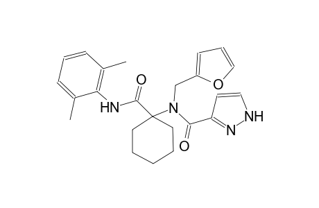 N-[1-[(2,6-dimethylanilino)-oxomethyl]cyclohexyl]-N-(2-furanylmethyl)-1H-pyrazole-5-carboxamide