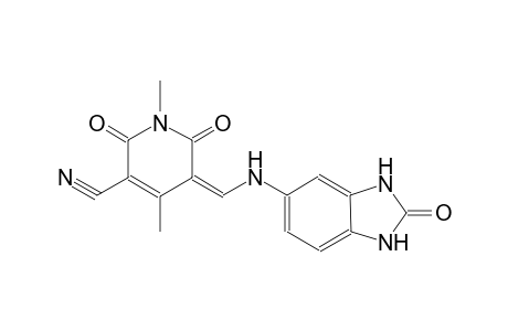 (5Z)-1,4-dimethyl-2,6-dioxo-5-{[(2-oxo-2,3-dihydro-1H-benzimidazol-5-yl)amino]methylene}-1,2,5,6-tetrahydro-3-pyridinecarbonitrile