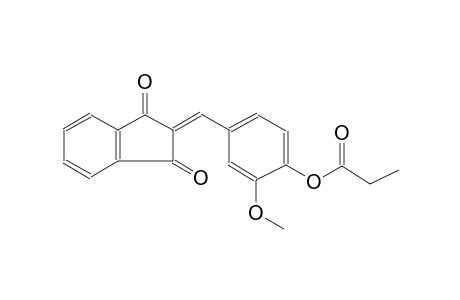 1H-indene-1,3(2H)-dione, 2-[[3-methoxy-4-(1-oxopropoxy)phenyl]methylene]-