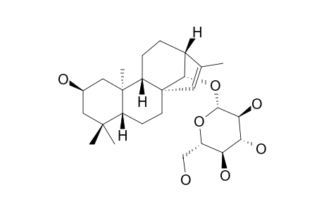 RANUNCULOSIDE-A;(2S)-ENT-KAURAN-2-BETA-OL-15-EN-14-O-BETA-D-GLUCOPYRANOSIDE