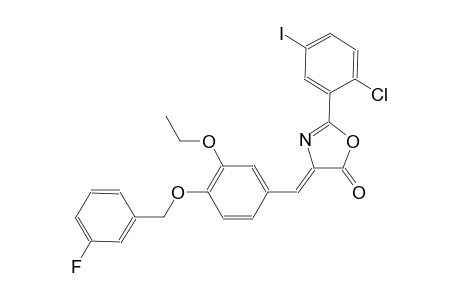 (4Z)-2-(2-chloro-5-iodophenyl)-4-{3-ethoxy-4-[(3-fluorobenzyl)oxy]benzylidene}-1,3-oxazol-5(4H)-one