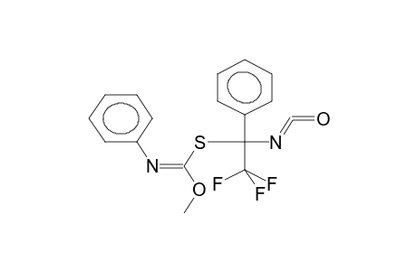 ALPHA-TRIFLUOROMETHYL-ALPHA-(N-PHENYLMETHOXYIMINOCARBONYLTHIO)BENZYLISOCYANATE