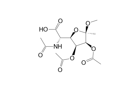 .beta.-D-Mannofuranosiduronic acid, methyl 5-(acetylamino)-5-deoxy-, methyl ester, 2,3-diacetate