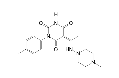 (5Z)-1-(4-methylphenyl)-5-{1-[(4-methyl-1-piperazinyl)amino]ethylidene}-2,4,6(1H,3H,5H)-pyrimidinetrione