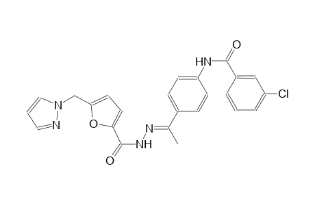 3-chloro-N-(4-{(1E)-N-[5-(1H-pyrazol-1-ylmethyl)-2-furoyl]ethanehydrazonoyl}phenyl)benzamide