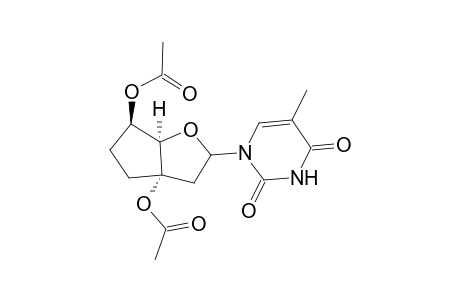 (3'S,5'R)-1-(3',5'-di-O-Acetyl-2'-deoxy-3',5'-ethano-.alpha.-/.beta.-D-ribofuranosyl)thymine