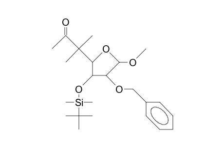 Methyl 2-O-benzyl-5,7-dideoxy-5,5-dimethyl-3-O-tert-butyldimethylsilyl-A-L-arabino-heptos-6-ulofuranoside