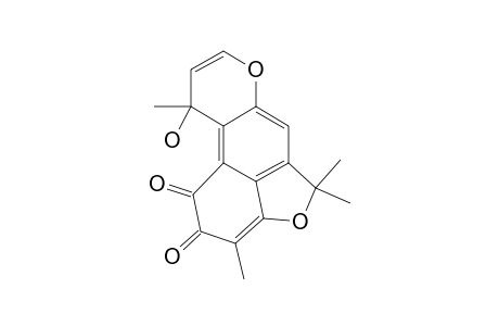 BOMBAMALONE_B;10-HYDROXY-3,5,5,10-TETRAMETHYLBENZOFURO-[4.3-FG]-CHROMENE-1,2-(5-H,10-H)-DIONE