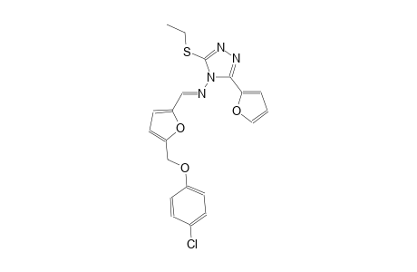 N-((E)-{5-[(4-chlorophenoxy)methyl]-2-furyl}methylidene)-3-(ethylsulfanyl)-5-(2-furyl)-4H-1,2,4-triazol-4-amine