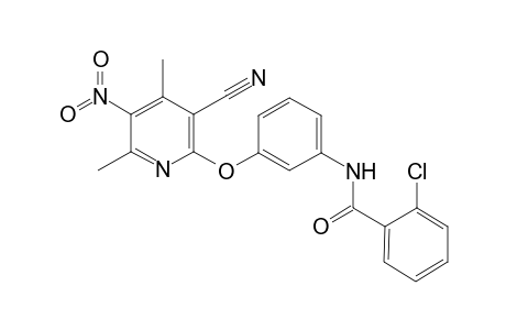 2-Chloranyl-N-[3-(3-cyano-4,6-dimethyl-5-nitro-pyridin-2-yl)oxyphenyl]benzamide