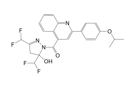3,5-bis(difluoromethyl)-1-{[2-(4-isopropoxyphenyl)-4-quinolinyl]carbonyl}-4,5-dihydro-1H-pyrazol-5-ol