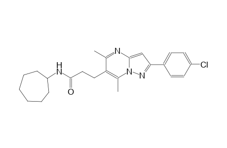 pyrazolo[1,5-a]pyrimidine-6-propanamide, 2-(4-chlorophenyl)-N-cycloheptyl-5,7-dimethyl-